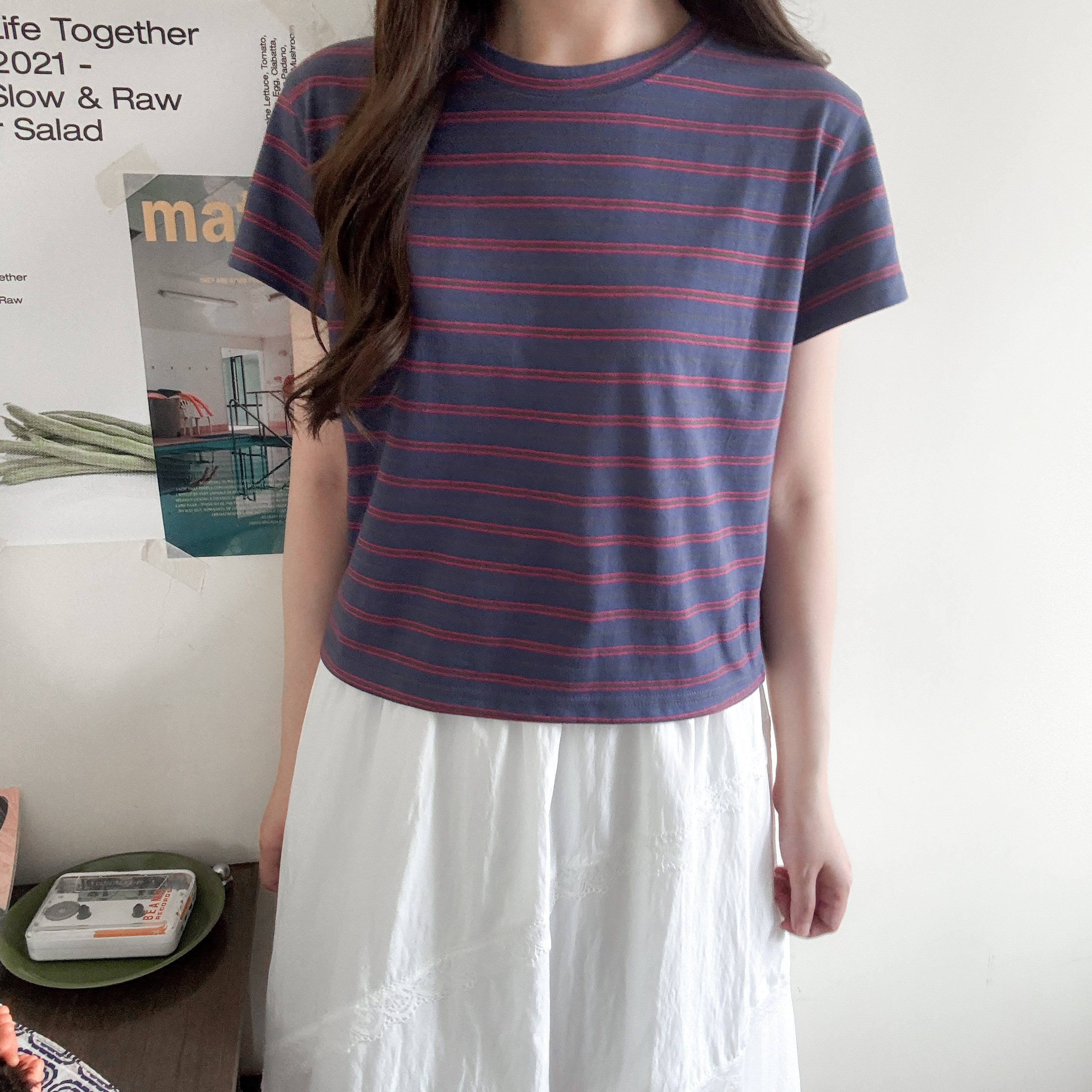 Basic橫間短袖tee