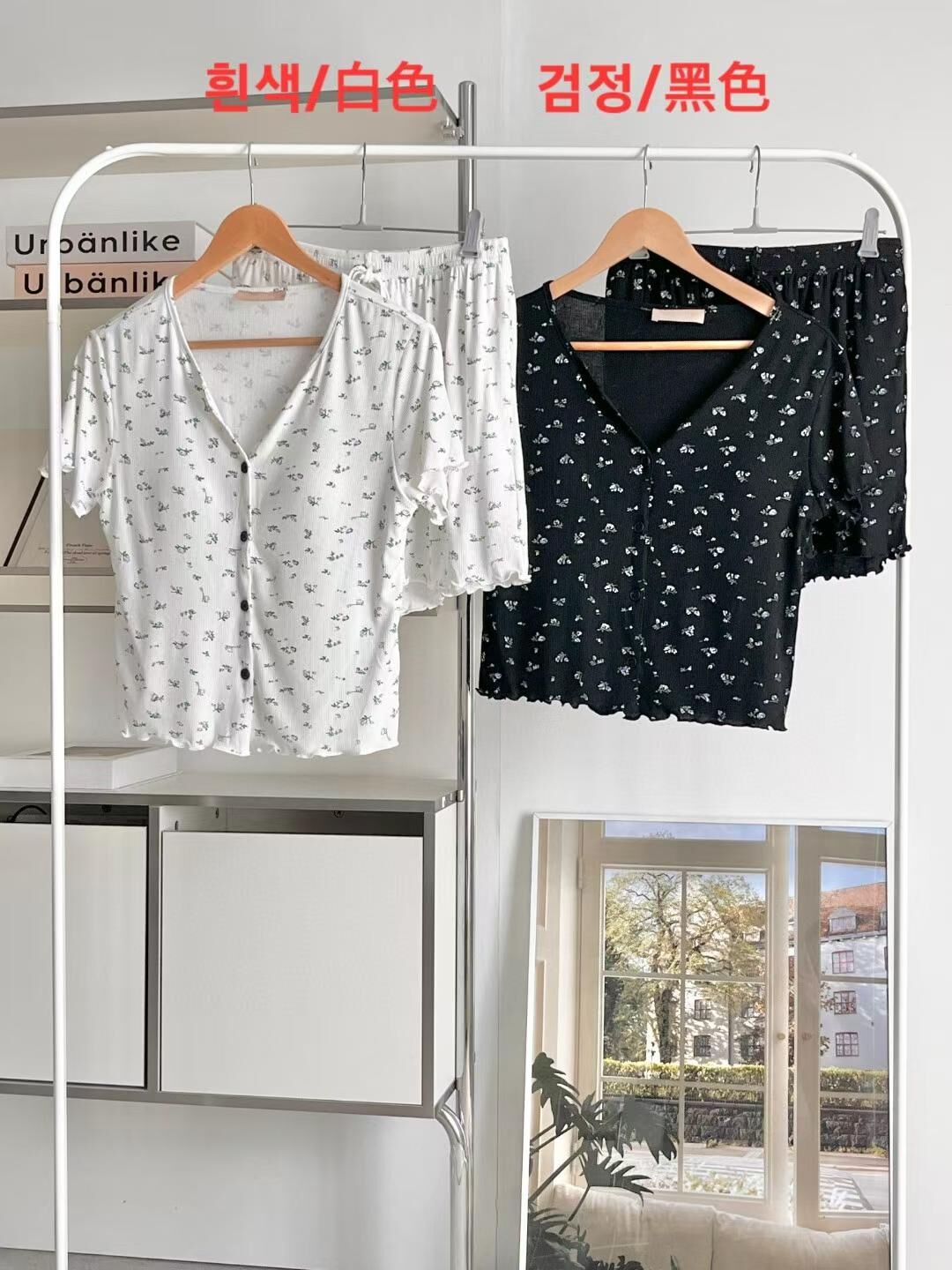 VA6155 木耳邊小印花睡衣