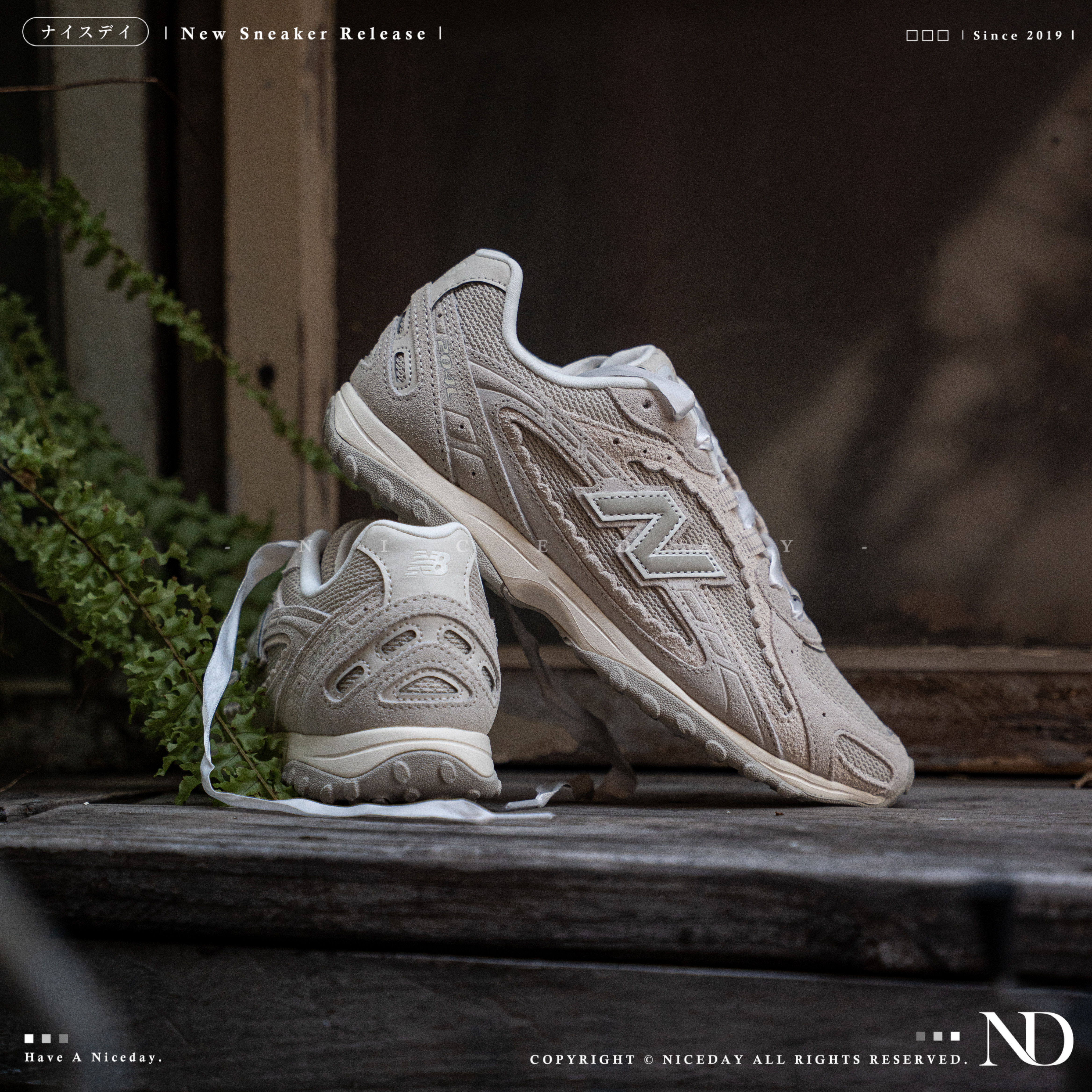 NICEDAY 現貨 NEW BALANCE 204L NB204 米色 緞帶 花花邊 雙鞋帶 復古 休閒鞋 U204L2SZ