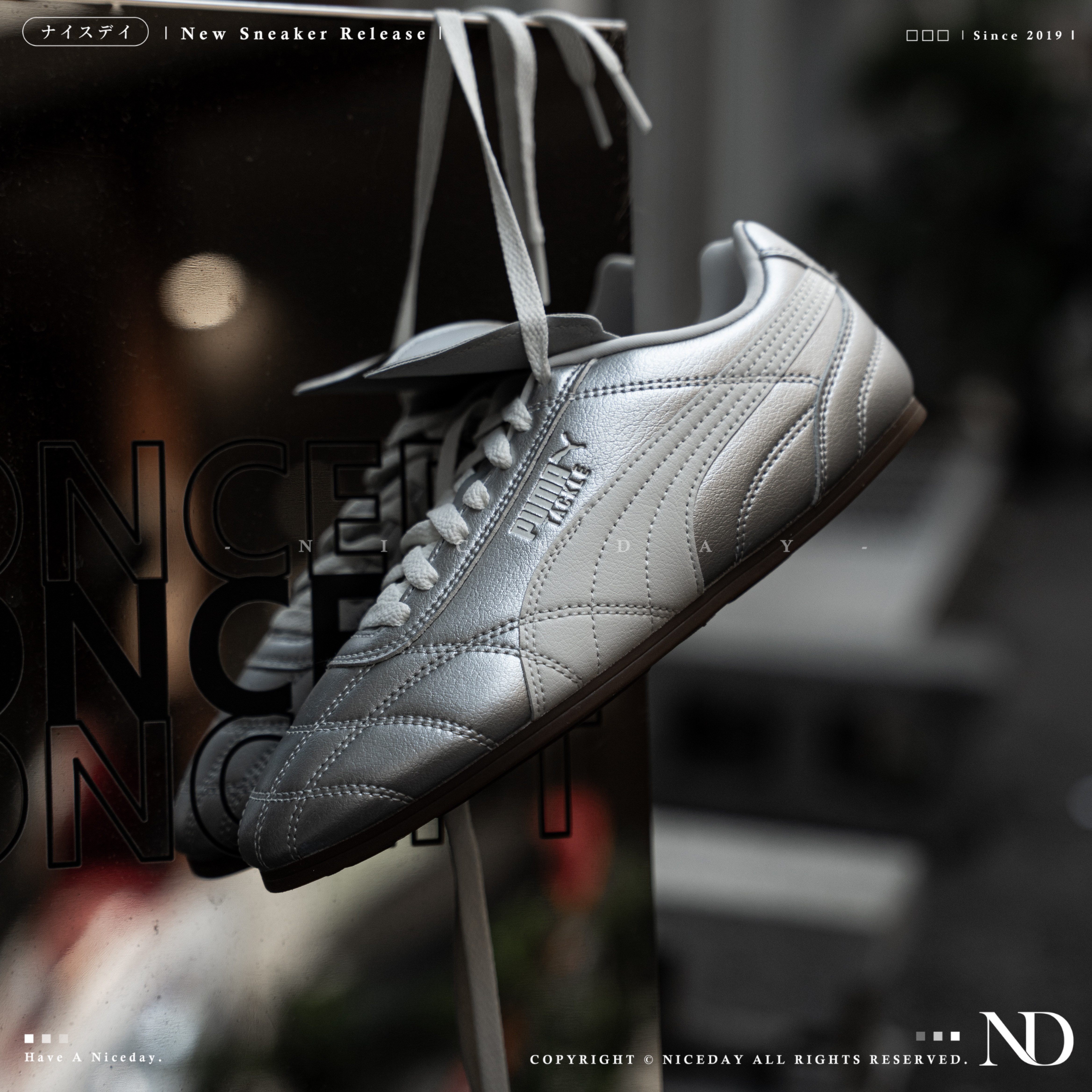 NICEDAY 現貨 PUMA Tackle PRM Metallic 銀色 休閒鞋 復古 薄底 膠底 409116-01