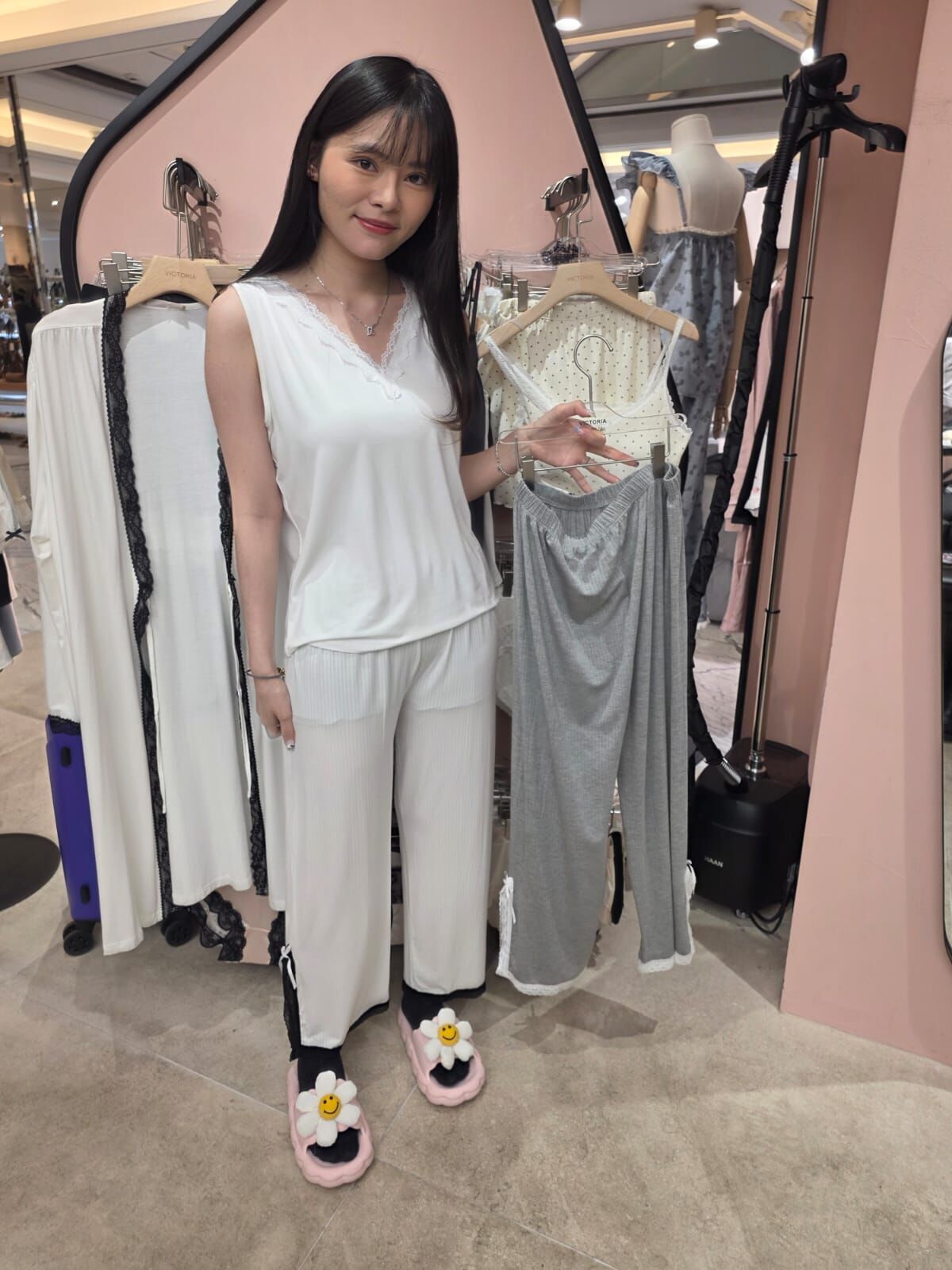 VA6172 蕾絲側開叉長褲