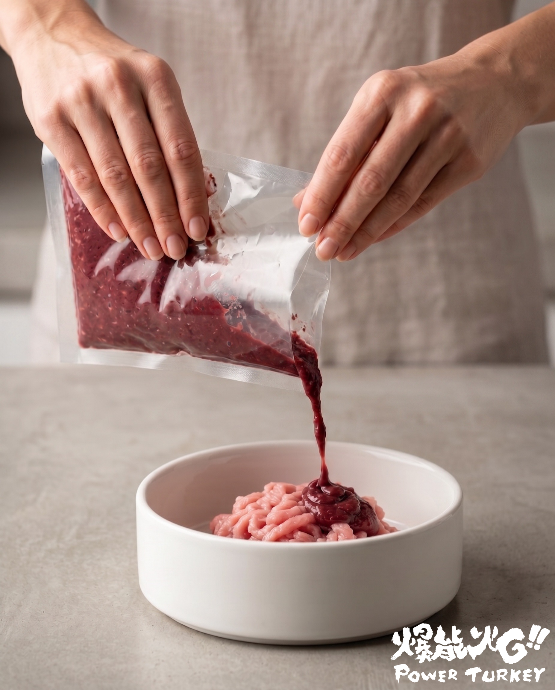 平日 (Mon - Fri) ｜ 極致效率的天然營養  忙碌的工作日，交給符合 PMR / BARF 打造的黃金比例肉底。 我們已將頂級火雞絞肉、天然高鈣肉骨泥與機能內臟泥配比。無需再費時處理與秤重，撕開包裝的瞬間即奉上 100% 純淨的頂級爆能營養_爆能火G訂閱制_趕食髦