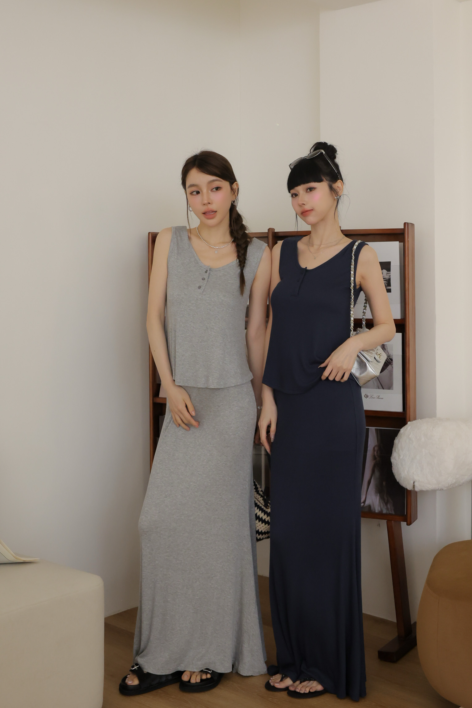 超舒服鬆弛1+1背心裙子套裝 HC59