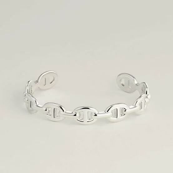 HERMES 925 CHAINE D ANCRE Enchainee bracelet 純銀 豬鼻手鐲