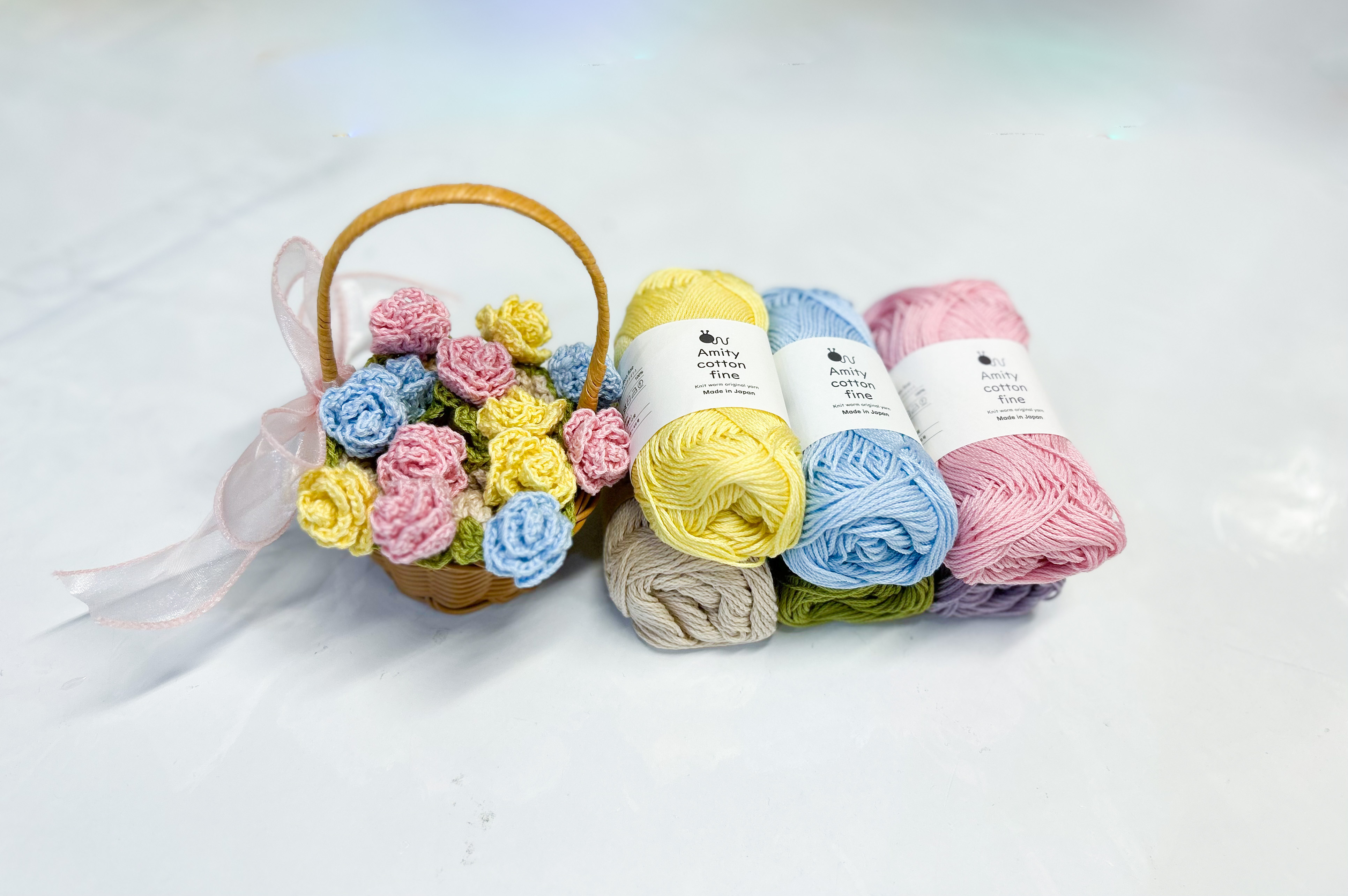 ！New ！玫瑰花杯墊連花籃材料包