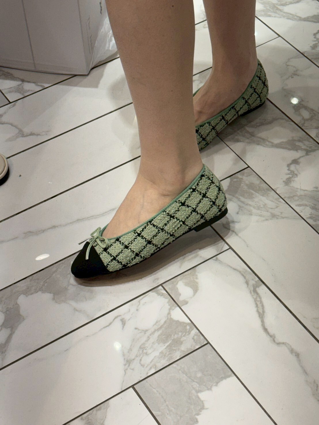 SH6124 格仔Tweed小香芭蕾鞋 *足碼*