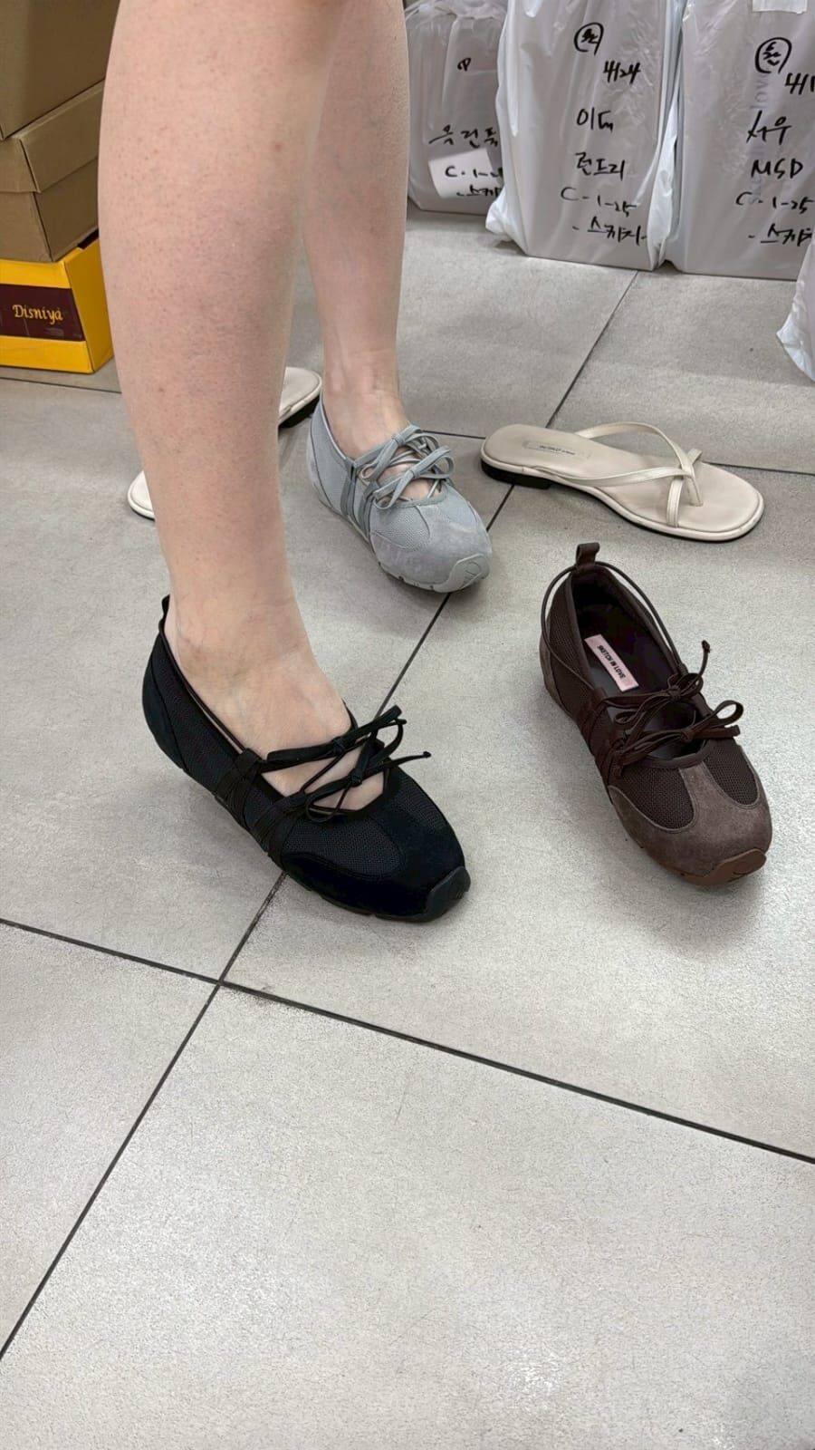 SH6127 芭蕾內增高真皮運動鞋 *足碼*