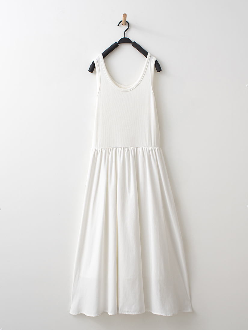 日系羅紋剪接背心連身洋裝