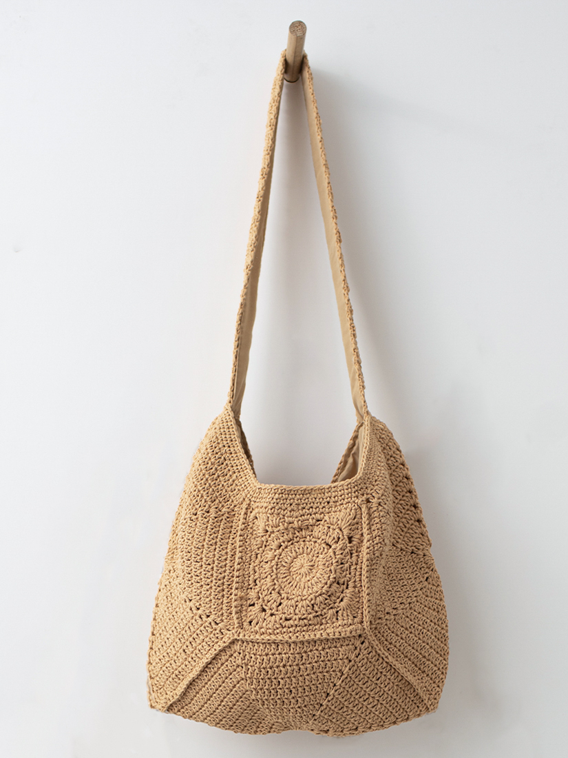 手作棉紗編織波西米亞側背包