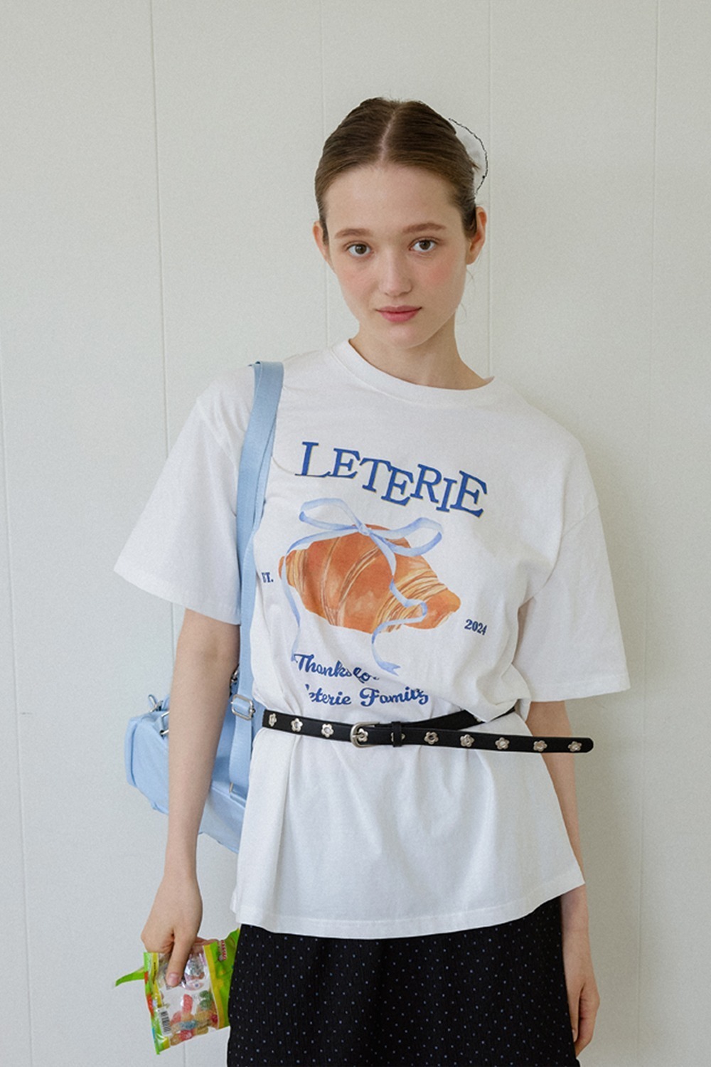 LETERIE｜RIBBON CROISSANT T-SHIRTS (2colors)
