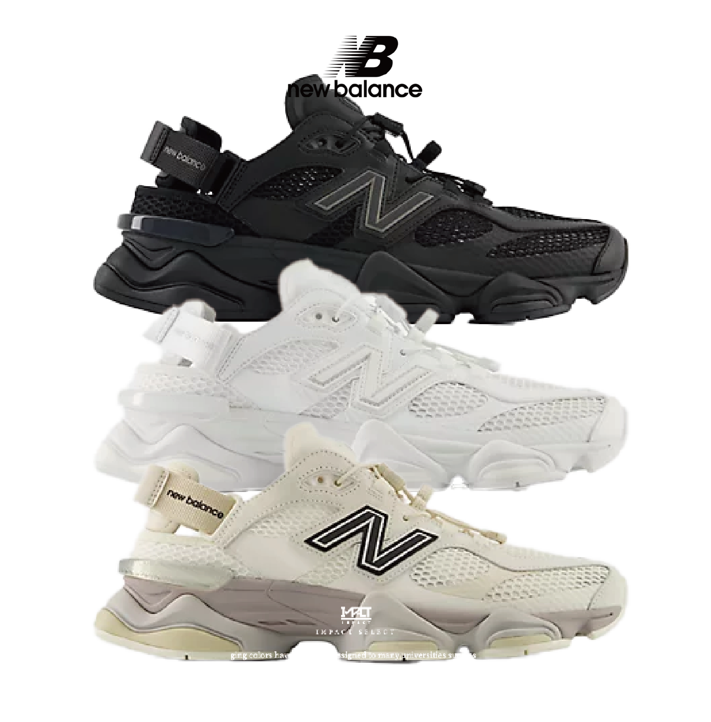 New Balance 9060 Summer 涼鞋 黑 白 米白