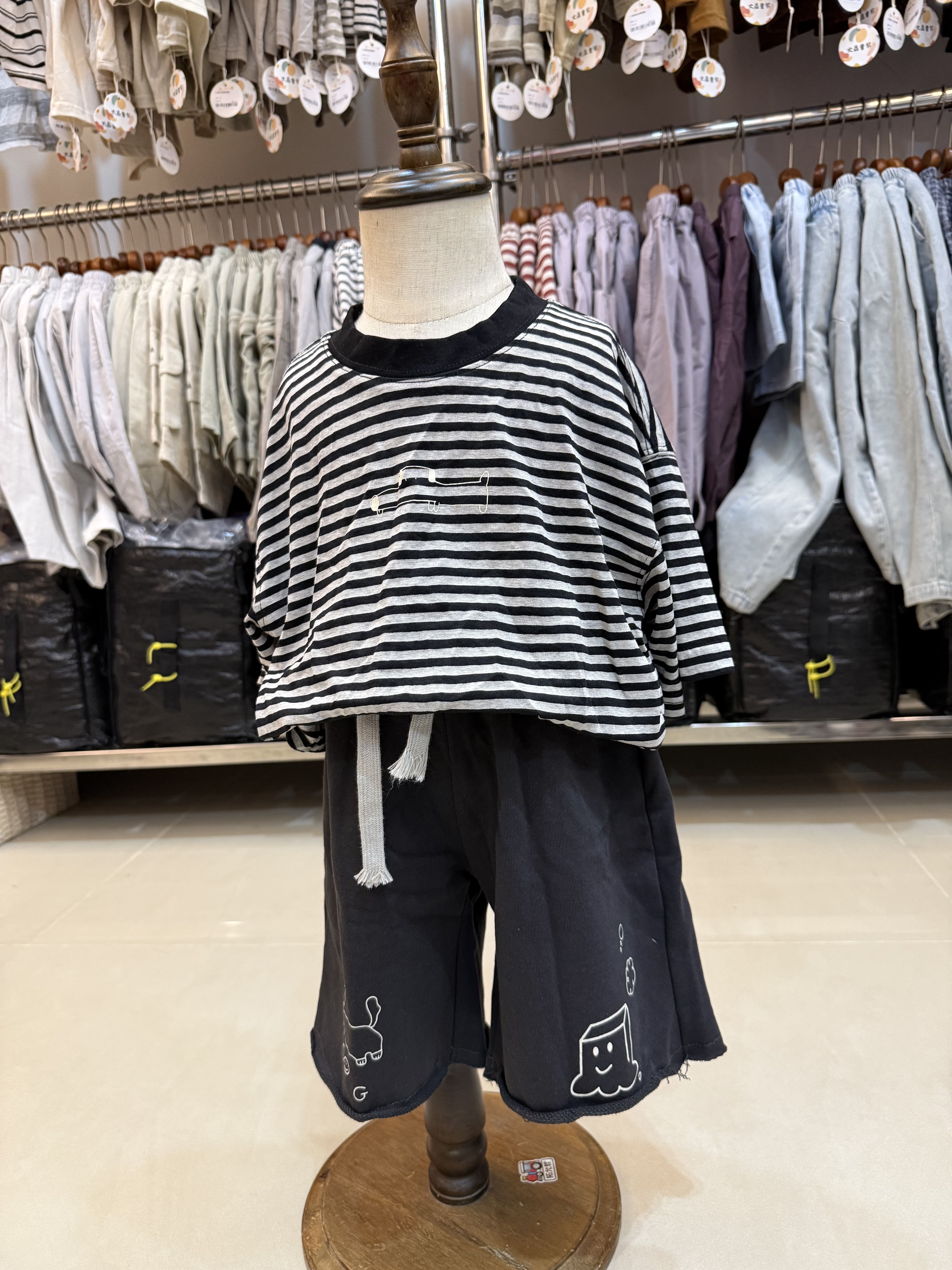 小童臘腸小狗捲邊棉褲