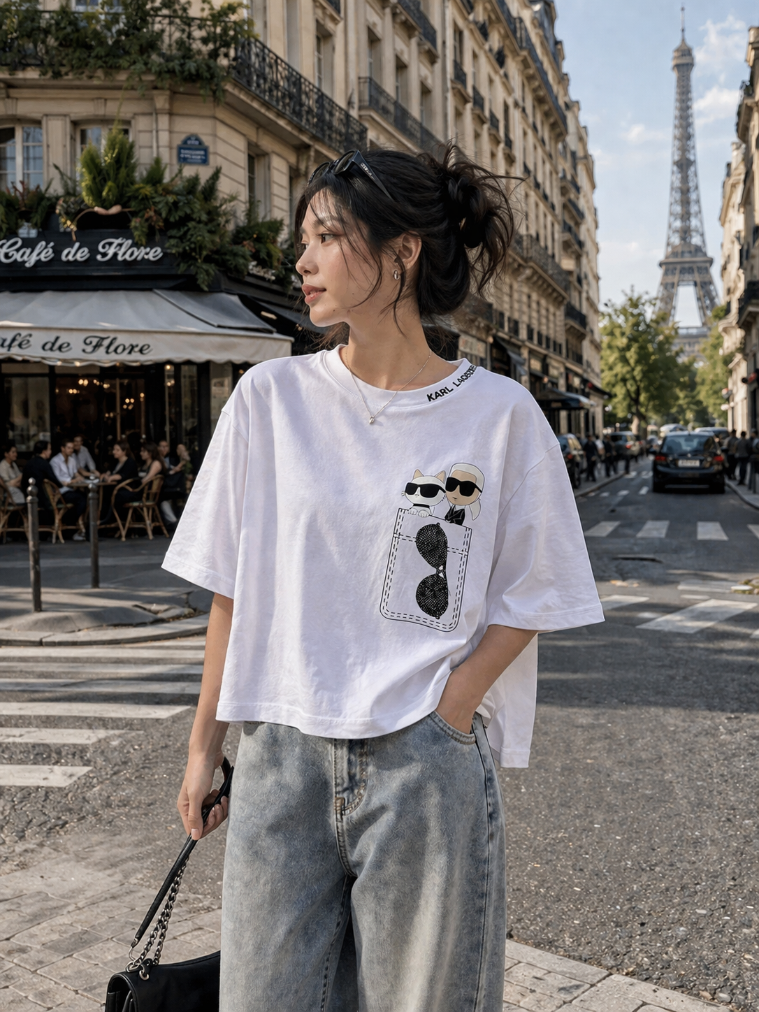 OBS452 KARL 短版Oversize TEE