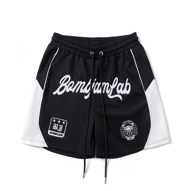 《S.V》徽章側邊大撞色棉短褲