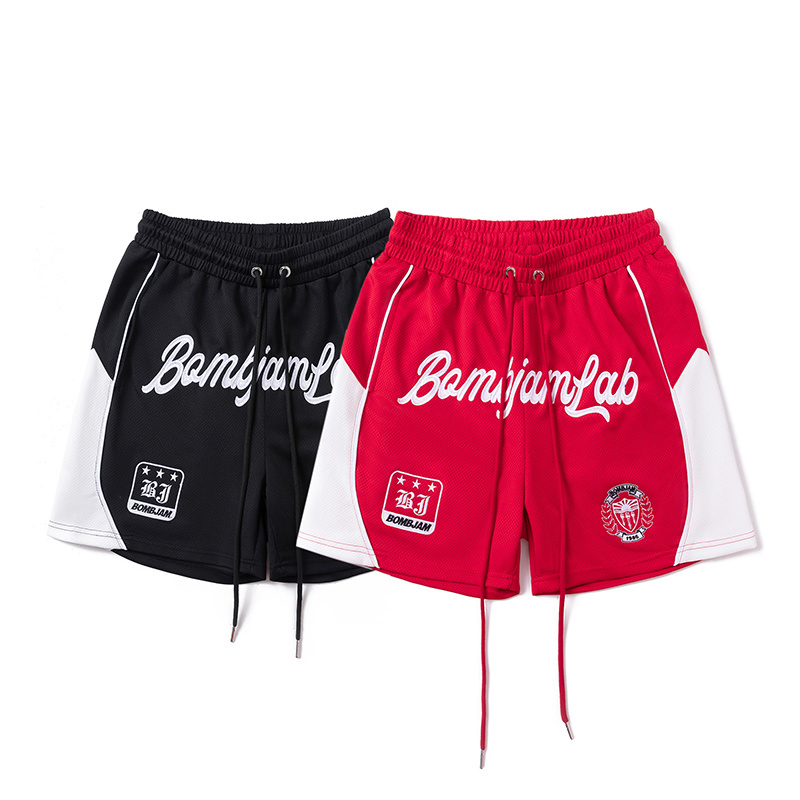 《S.V》徽章側邊大撞色棉短褲