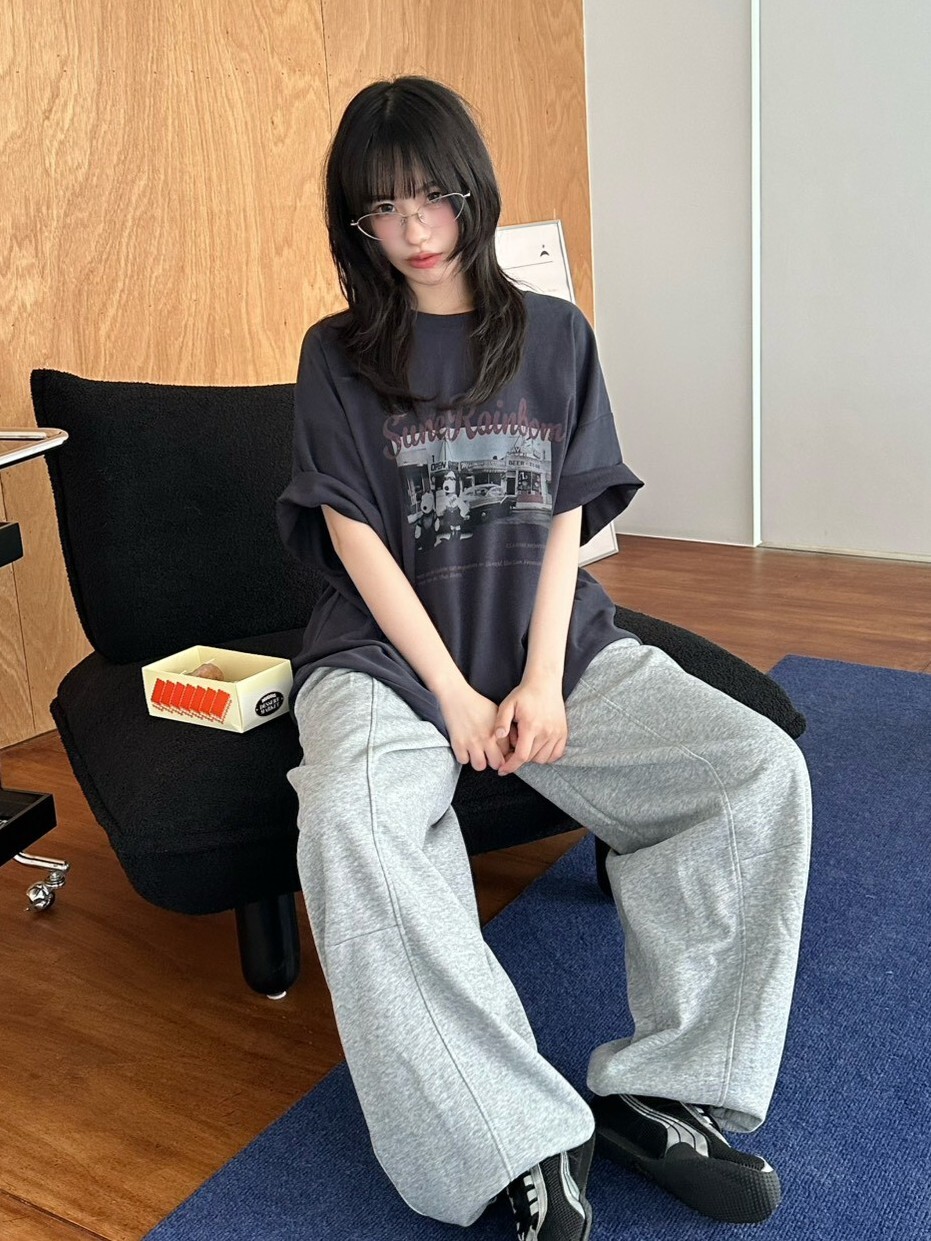 老照片西部酷狗磨毛大tee