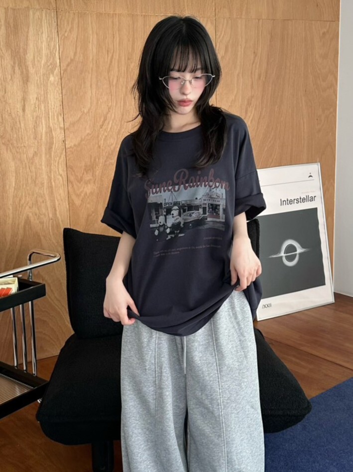 老照片西部酷狗磨毛大tee