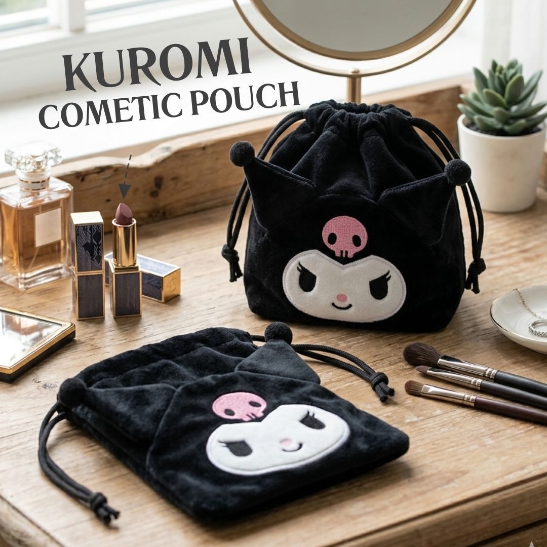 佻皮魔女 Sanrio 多用毛絨索繩袋 化妝袋