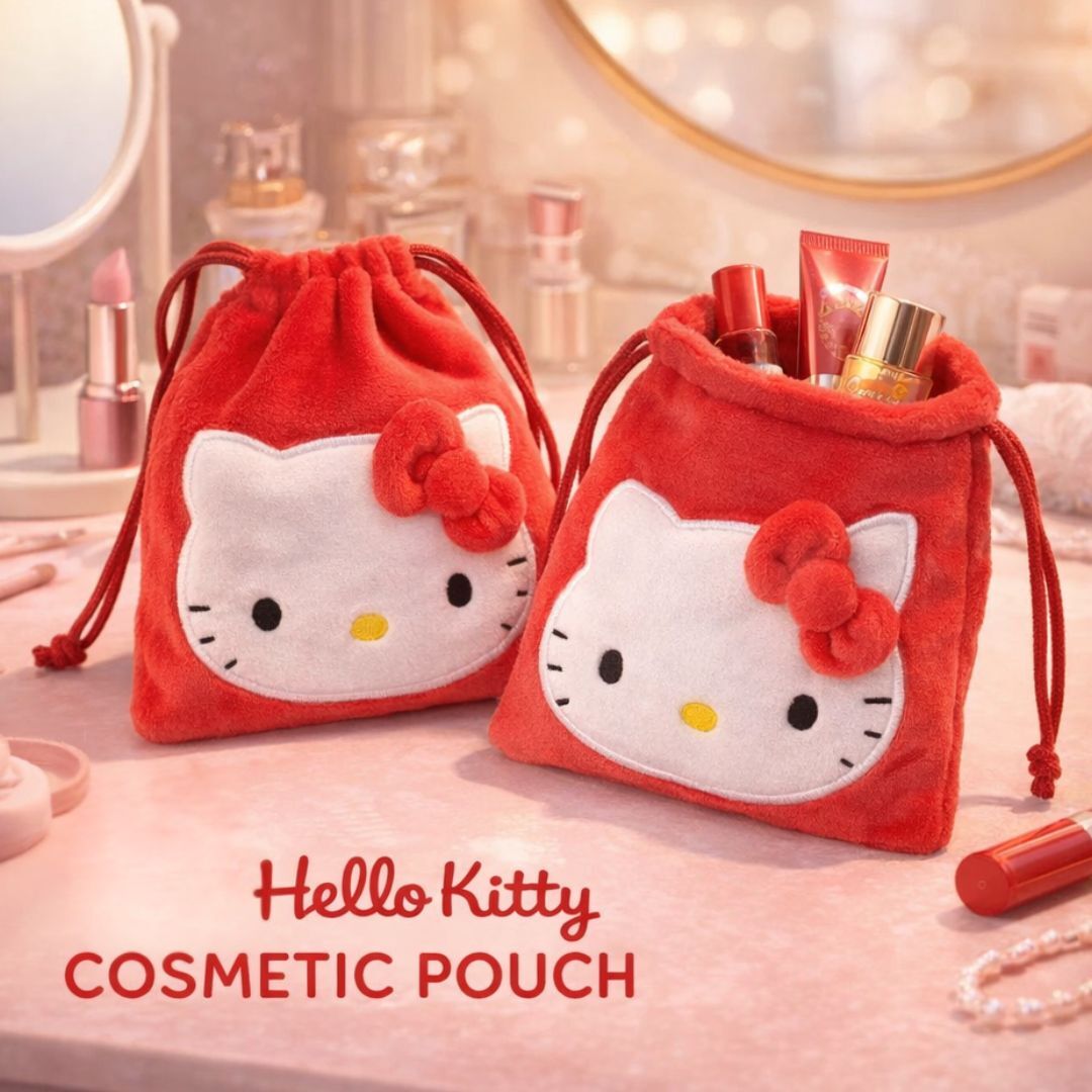 Hello Kitty Sanrio 多用毛絨索繩袋 化妝袋