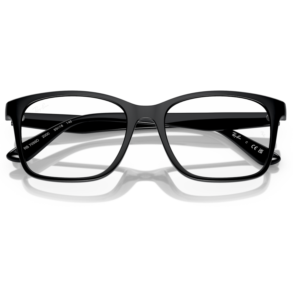 【RayBan】RB7059D 2000-55mm 光學眼鏡(黑色)♦