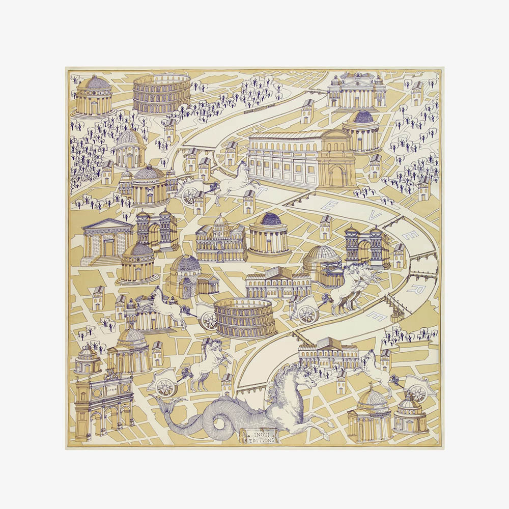 ROME 絲棉方巾100 - 米色