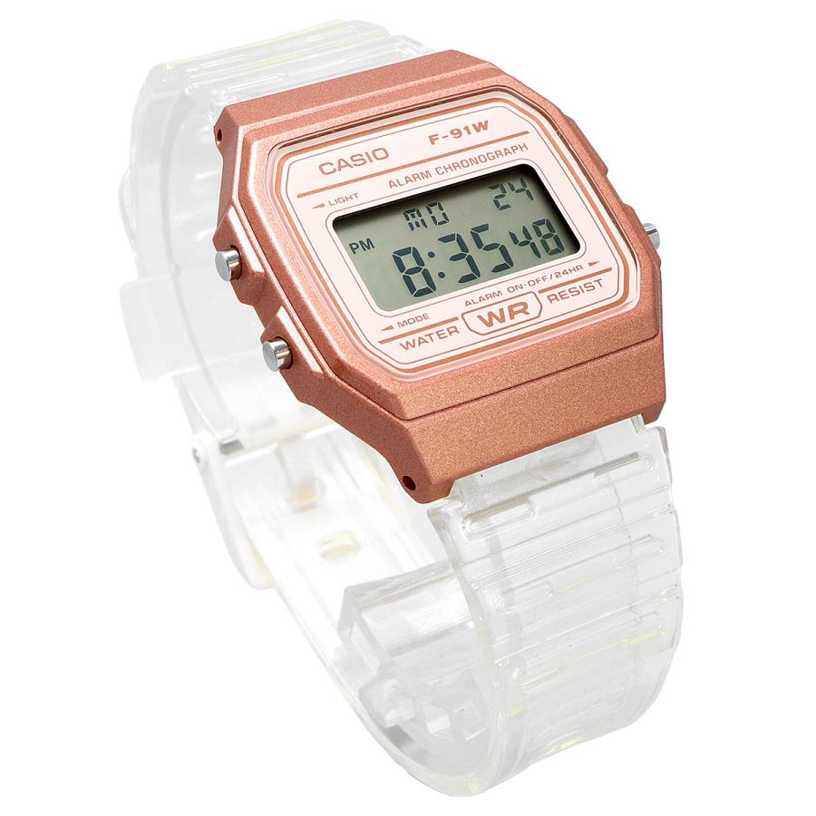 萬年鐘錶 - 卡西歐  CASIO   纖薄輕巧果凍透明感電子錶 F-91WS-7A3  錶徑 35.2 MM