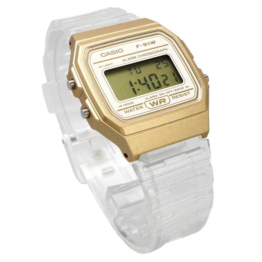 萬年鐘錶 - 卡西歐  CASIO   纖薄輕巧果凍透明感電子錶 F-91WS-7A2 錶徑 35.2 MM