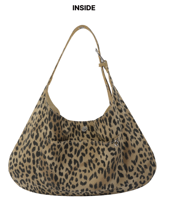 LETERIE｜BUCKLE REVERSIBLE SHOULDER BAG - BUTTER & LEOPARD