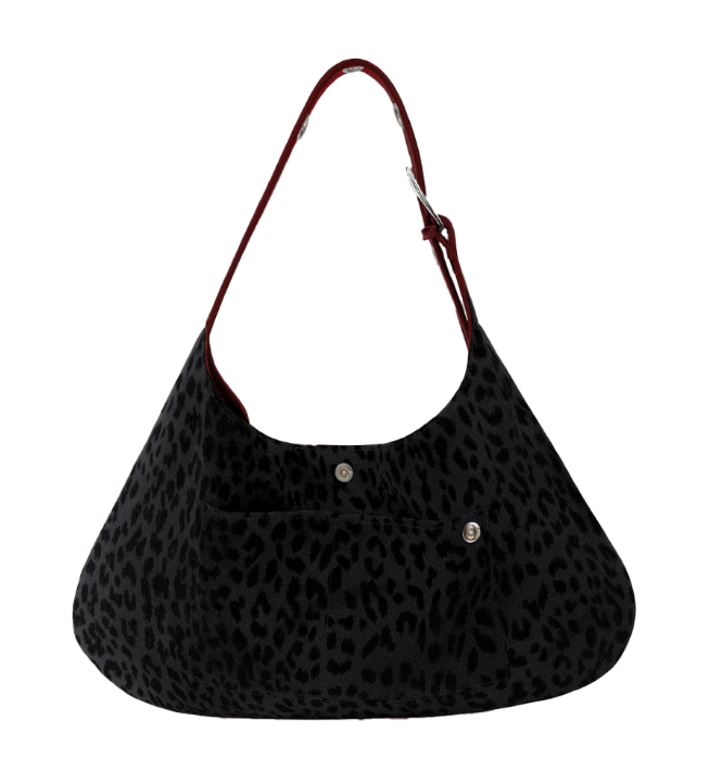 LETERIE｜BUCKLE REVERSIBLE SHOULDER BAG - STUD RED