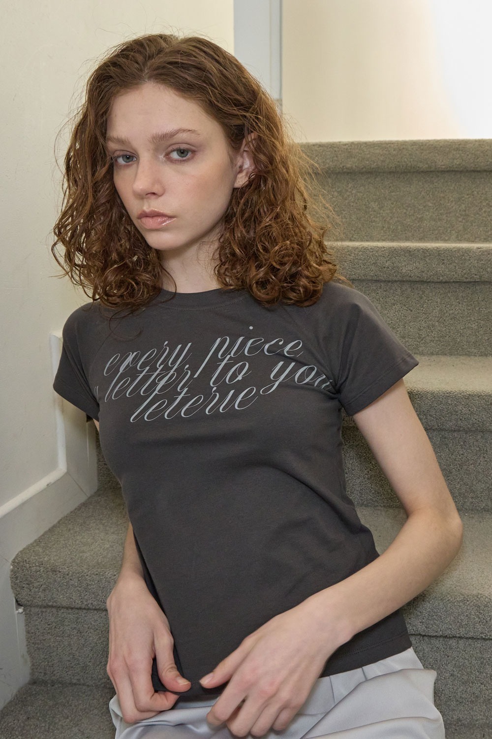 LETERIE｜RAGLAN T-SHIRT_CHARCOAL