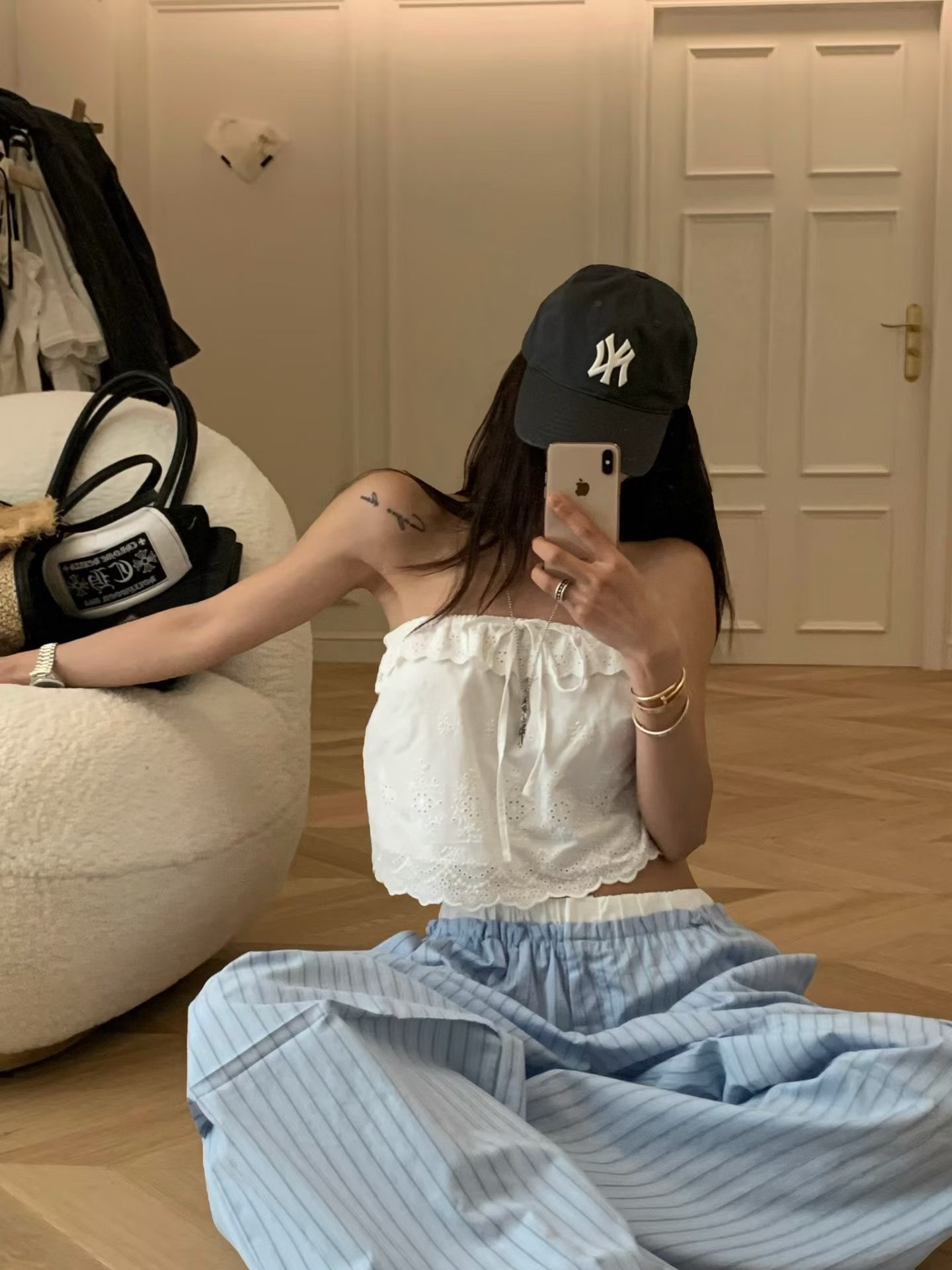 🇰🇷(預購)#AP07 可可愛愛提花平口背心(黑/白)