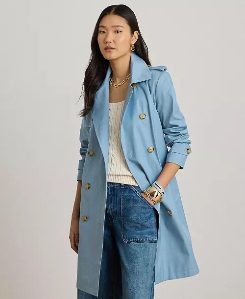 [USW] LAUREN RALPH LAUREN BLUE NOTE WOMEN'S DOUBLE -BREASTED BELTED TRENCH COAT , UZZ232 (UZZ232)