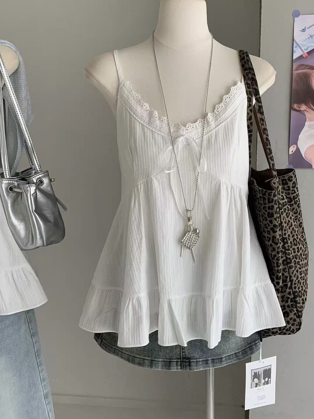 825 燒花細帶背心