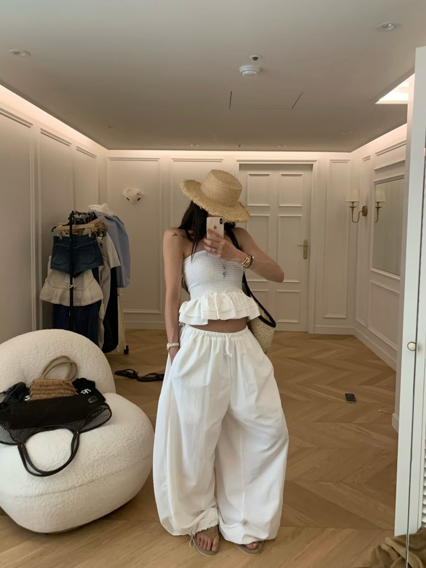 🇰🇷(預購)#AP06 不能不收夏日直筒刷刷褲(深灰/淺灰/白/黑)