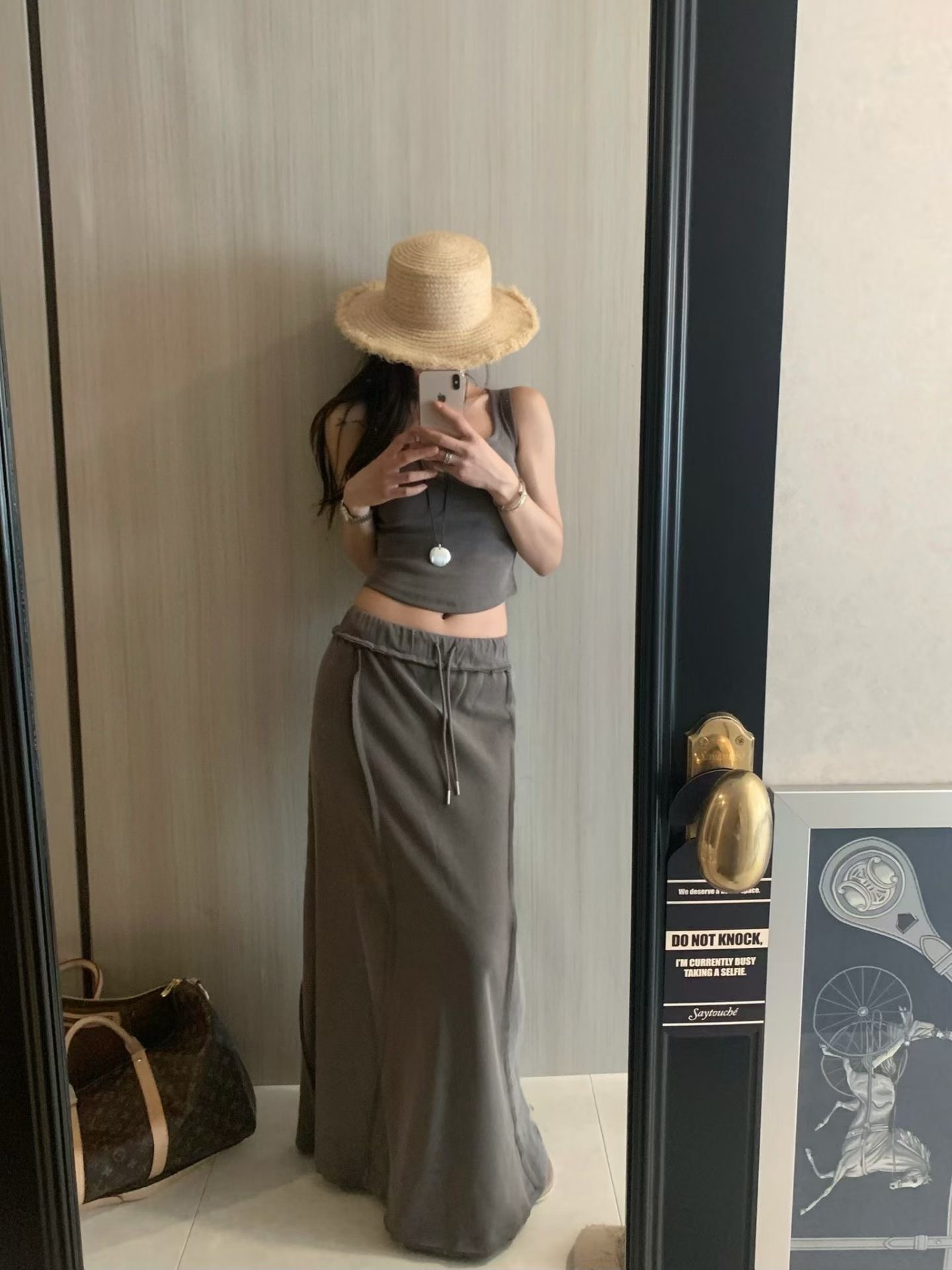 🇰🇷(預購)#AP14 厚磅車縫棉裙(深灰/咖/粉)