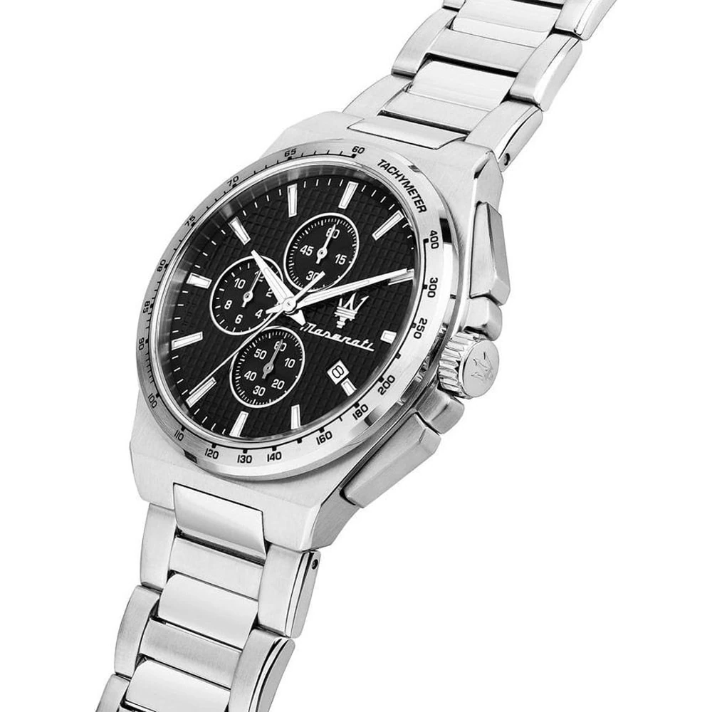 MASERATI 瑪莎拉蒂   黑面三眼計時石英男錶  R8873653004 錶徑: 41MM