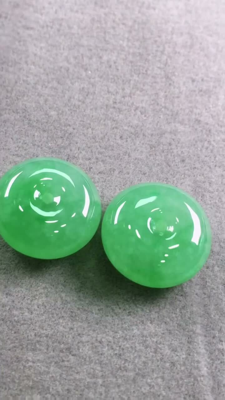 翡翠綠平安扣 (15.3mm直徑),天然翡翠A玉, 緬甸玉, Jade, Jadeite