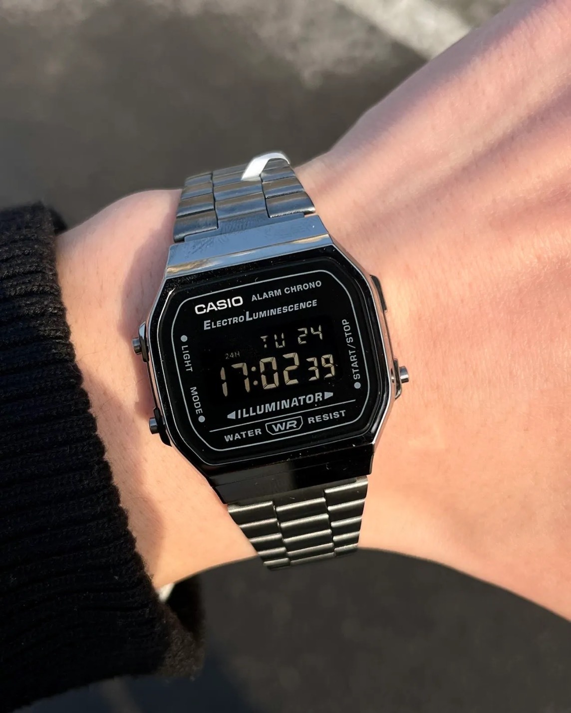 CASIO 卡西歐 VINTAGE A168 系列 數位 防水 可調式錶帶 手錶 黑