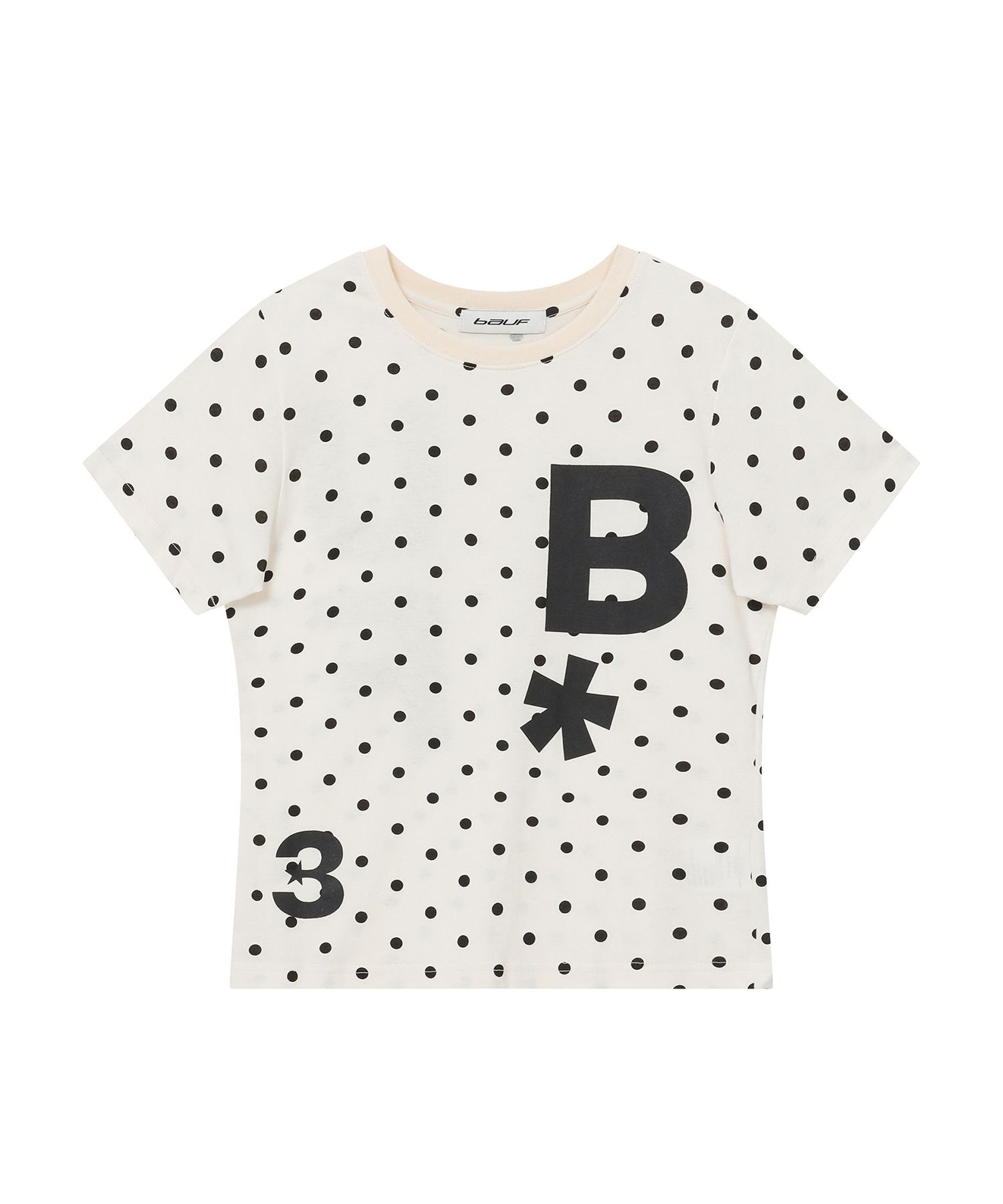 BAUF B Logo 點點修身 T 恤 象牙白 BT25SS-WDWH8
