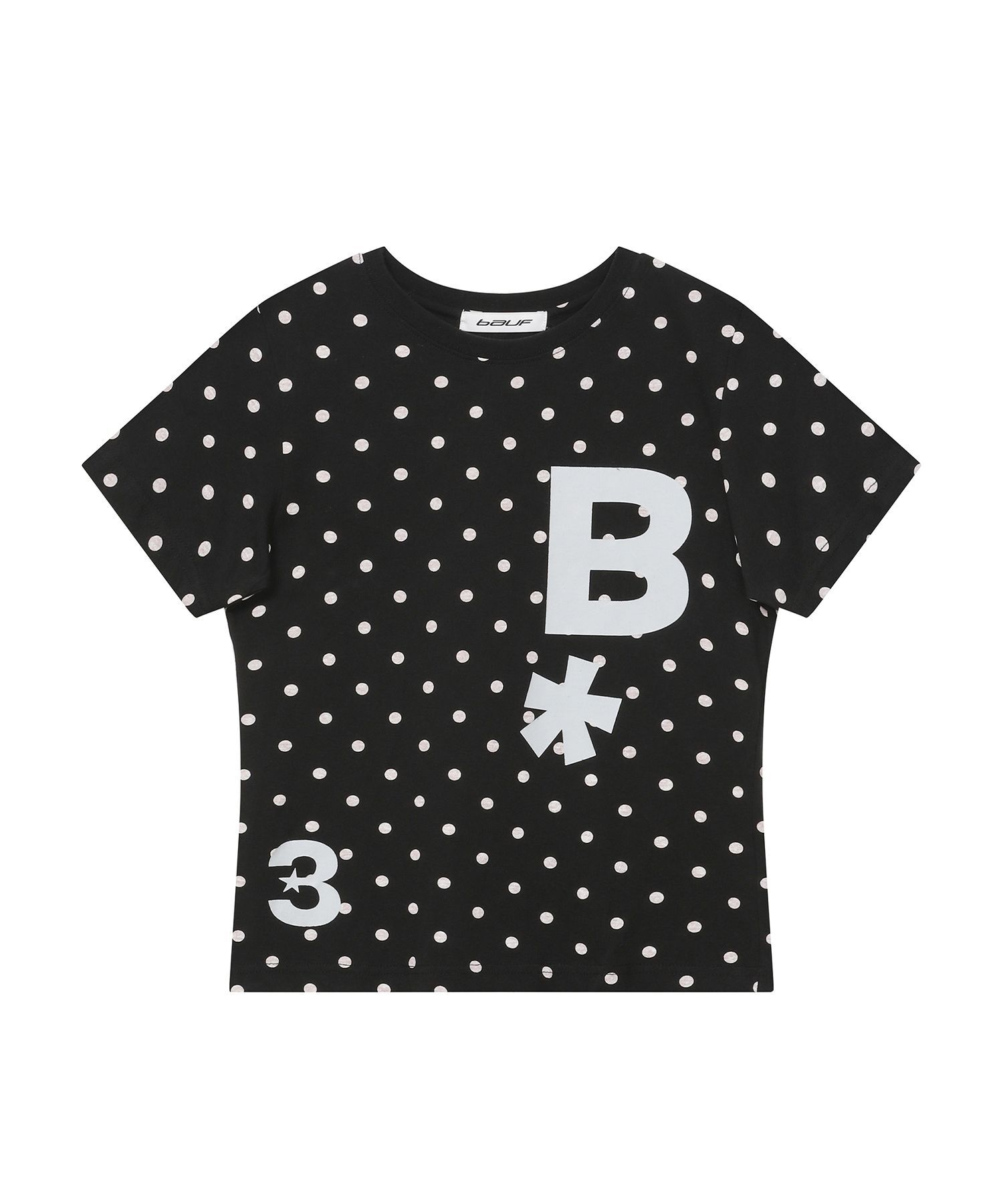 BAUF B Logo 修身T恤 [點點黑] BT25SS-WDBK8