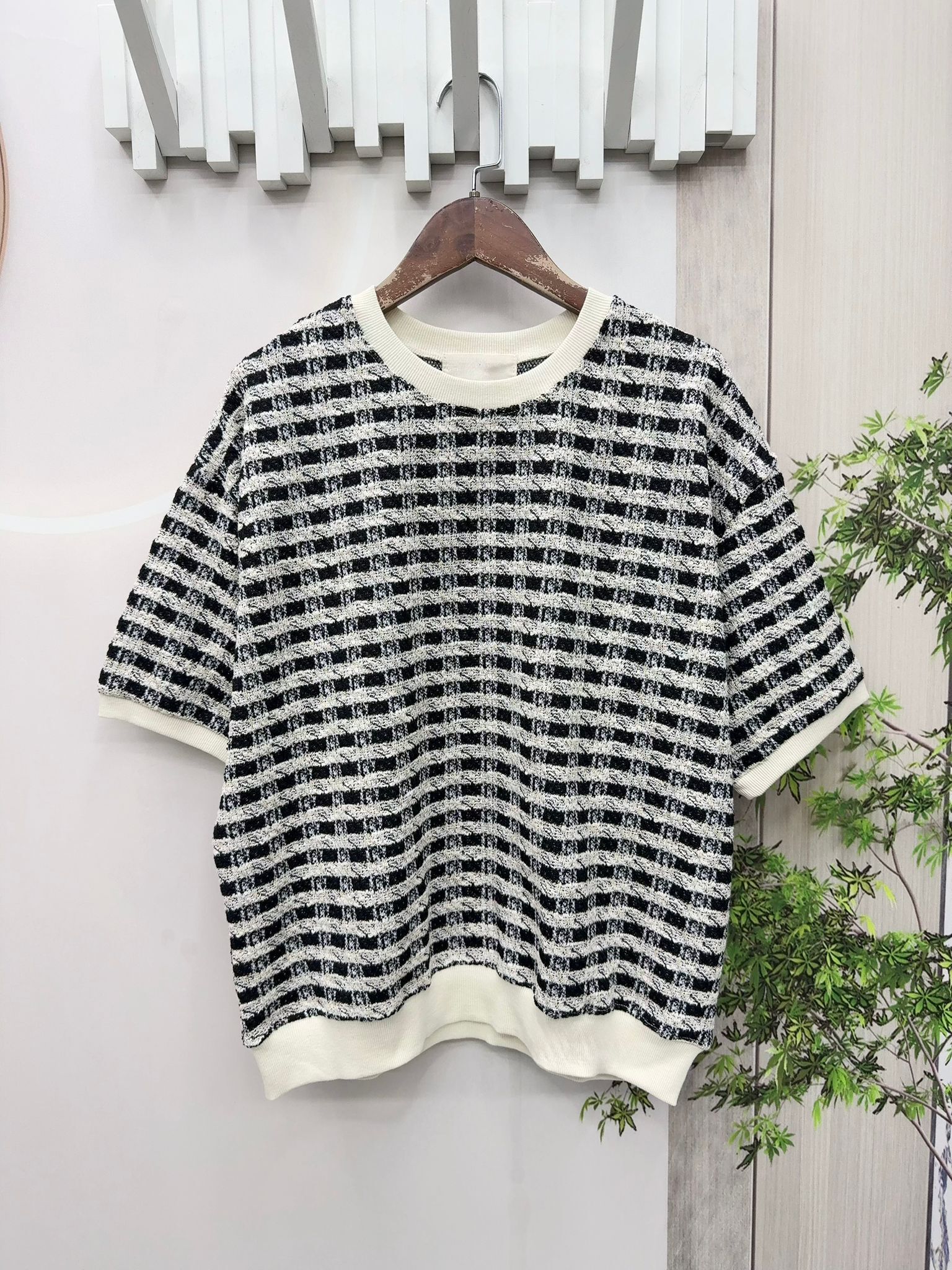 M牌子小香風款拼色top~161H