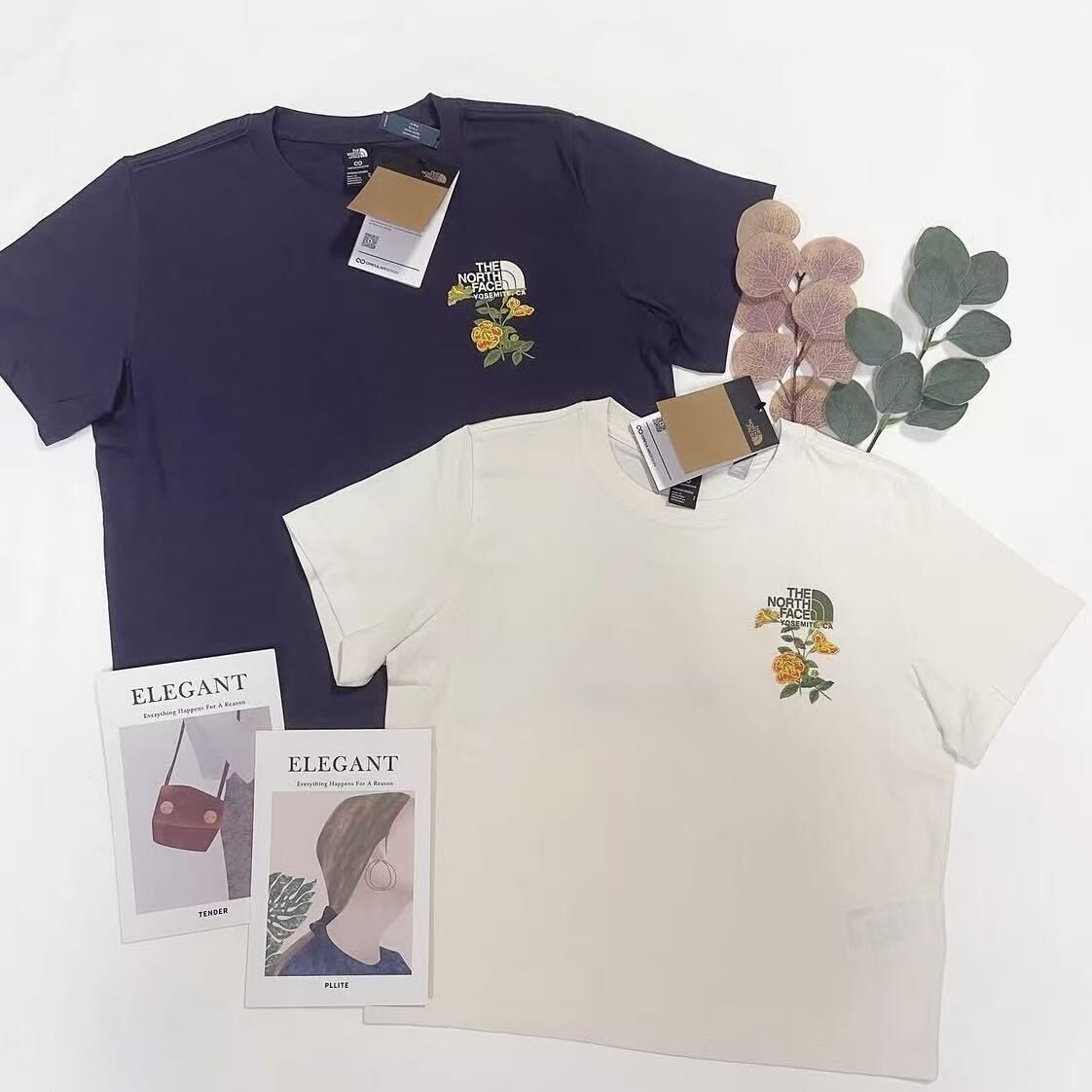 THE NORTH FACE FLORAL LOGO CROP TEE