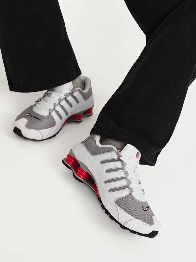<許光漢同款!!>Nike Shox NZ 復古 氣墊 皮革 緩震 彈簧鞋 灰紅