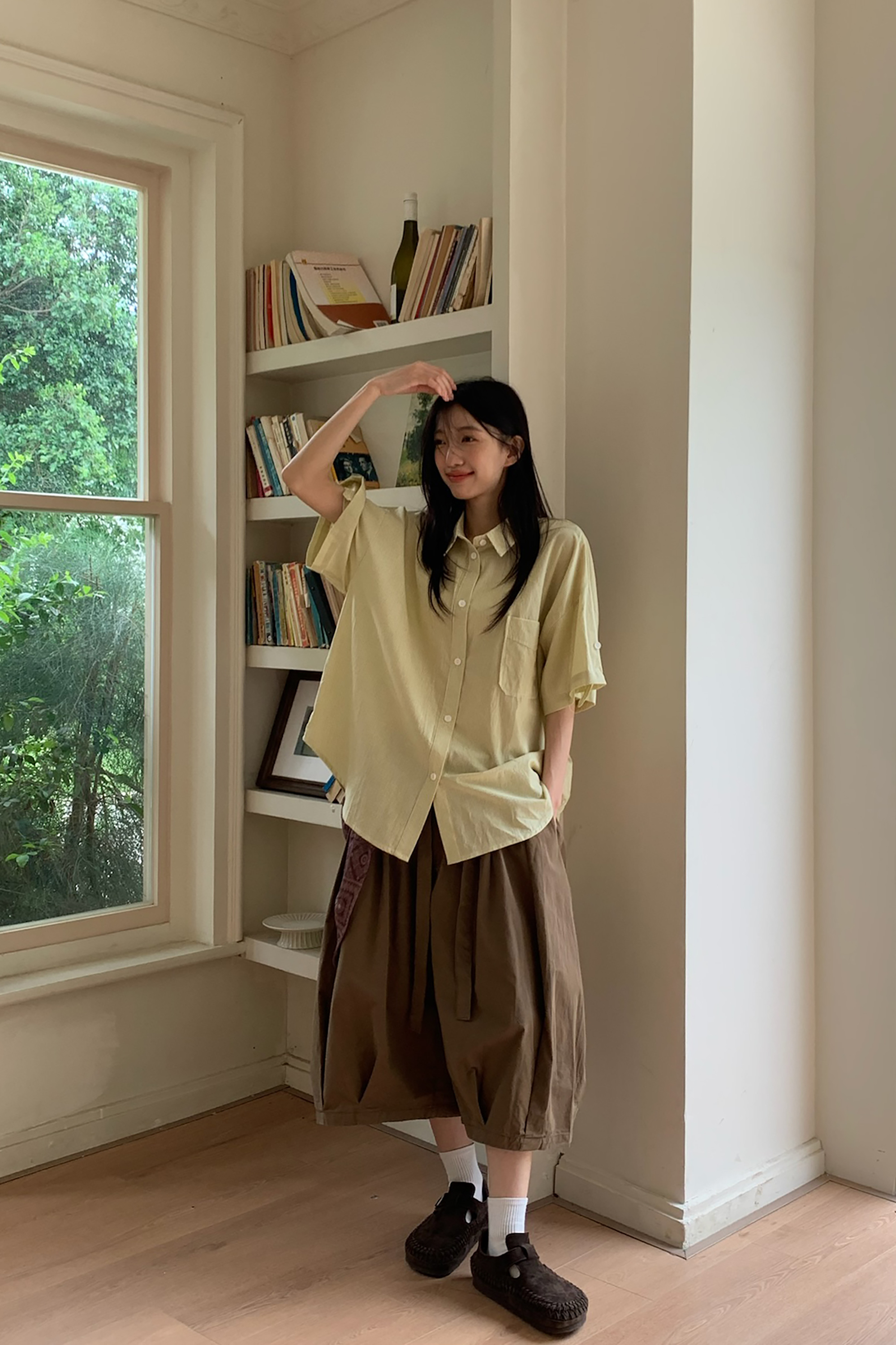 April｜檸夏小格鈕釦短襯 2色