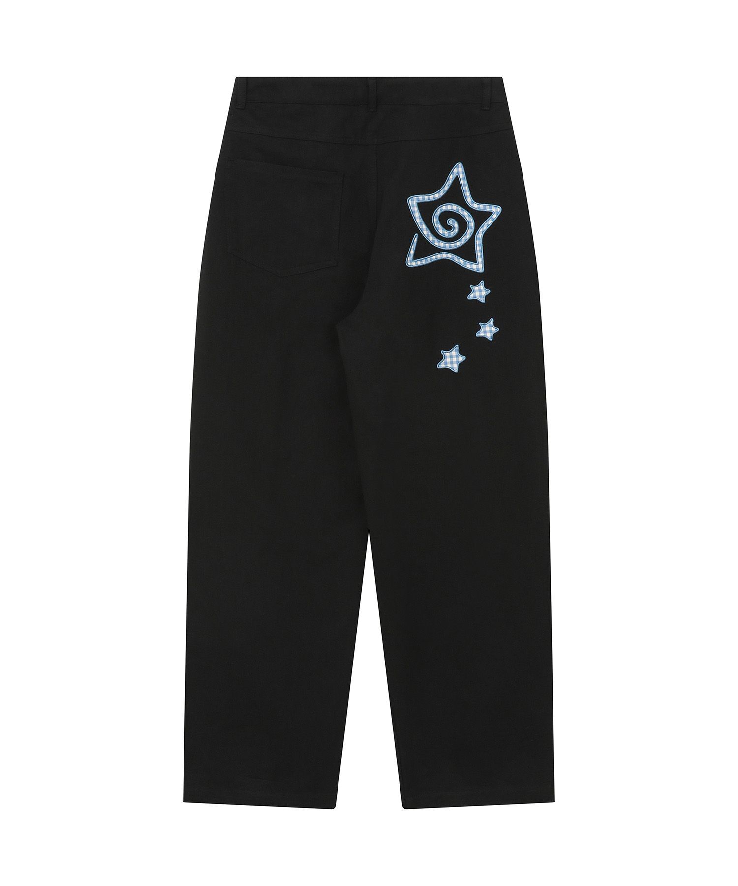 BAUF 格紋星星長褲 黑色 BB25FW-WBLK1