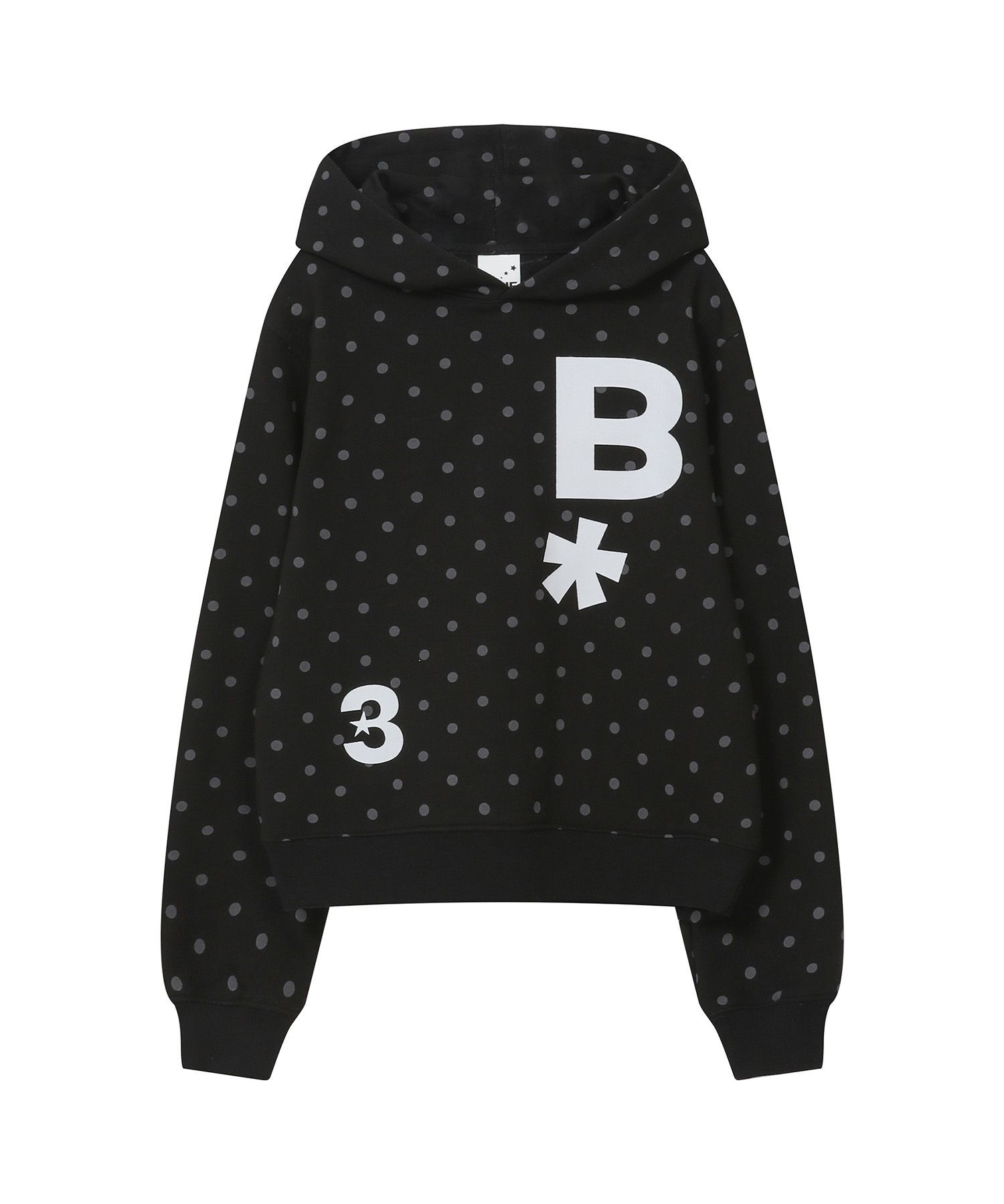 BAUF B Logo 修身連帽T恤 [點點黑] BT25FW-WDBK7F