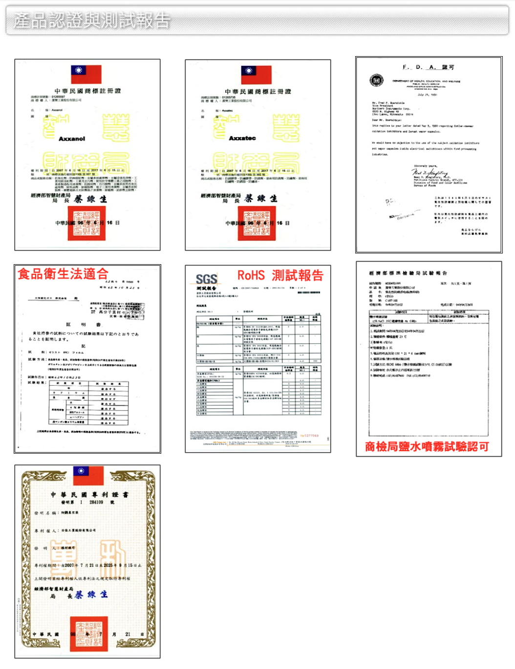 VCI 防鏽袋 產品認證與測試報告