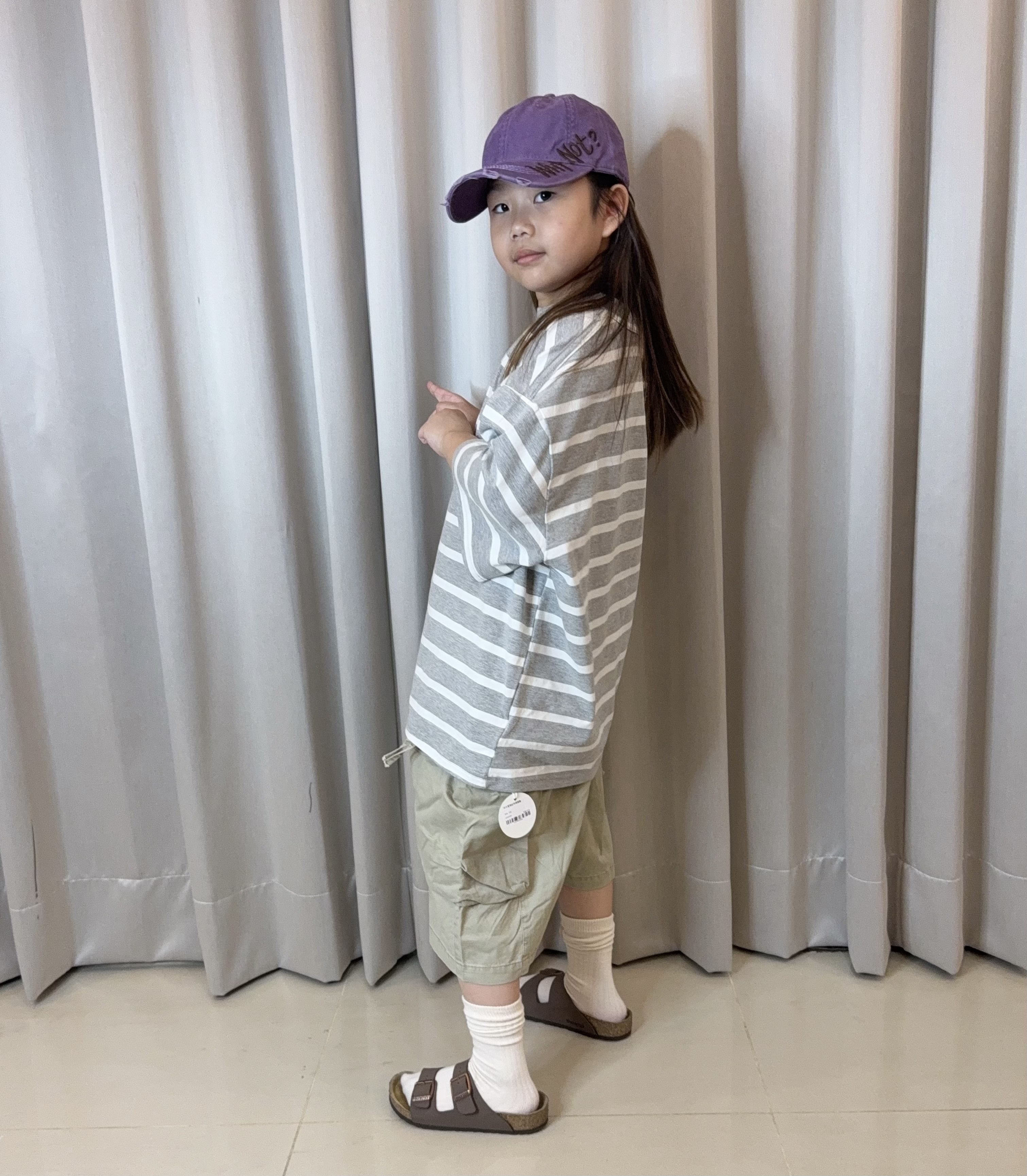 中大童雙拉鍊口袋工裝短褲