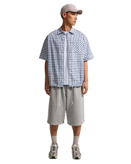 【官網限定】Nike Sportswear Club 格紋短袖襯衫 IR7577-468 IV