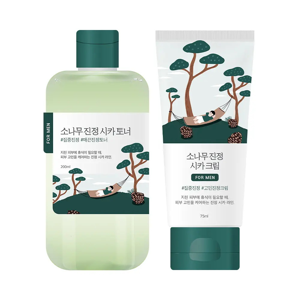 ROUND LAB 男士松針舒緩積雪草爽膚水乳套裝 (爽膚水 300ml + 修護面霜 75ml)